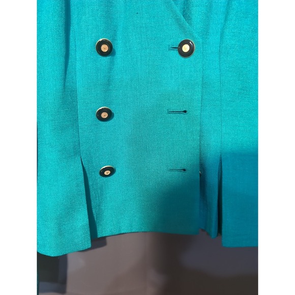 Kasper for A.S.L Women's Teal Blazer, Vintage Size 6 Jacket, Classic Outerwear - Picture 5 of 8